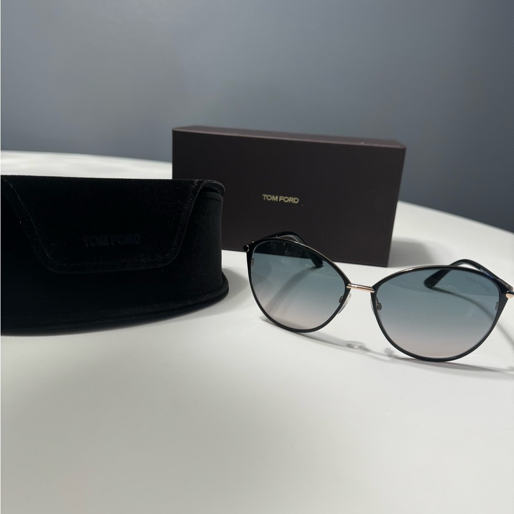 Tom Ford Women's Sunglasses with Black and Silver Accents
